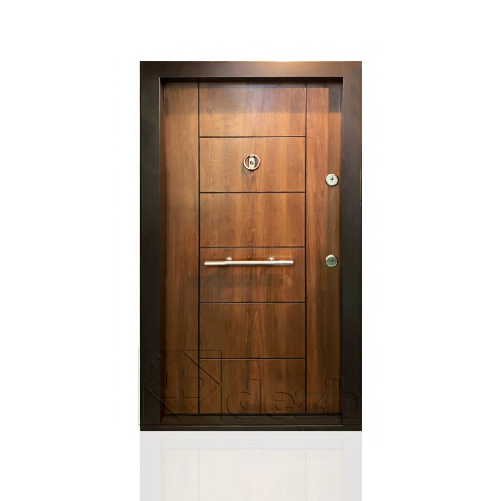 درب ضد سرقت با روکش طبیعی چوب راش DZ-471