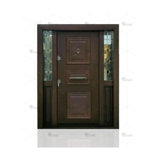 درب ضد سرقت لابی سه قاب برجسته شیشه خور مدل DZ-1032
