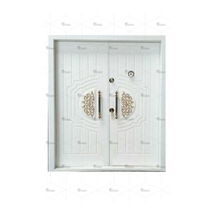درب ضد سرقت سفید دو لنگه لوکس ابعاد سفارشی DZ-1098