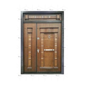 درب ضد سرقت یک و نیم لنگه با کتیبه سفارشی مدل DZ-160