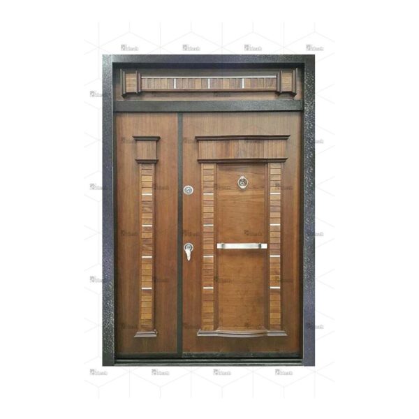 درب ضد سرقت یک و نیم لنگه با کتیبه سفارشی مدل DZ-160