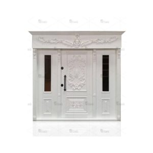 درب ضد سرقت لابی سفید شیشه خور مدل dz-1095