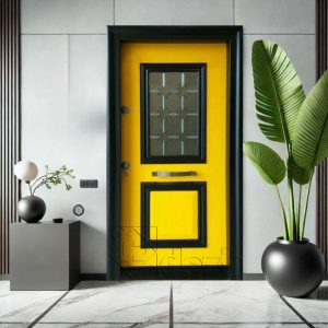 درب ضد سرقت تک لنگه سری لوکس با شیشه تزئینی مدل DZ-250