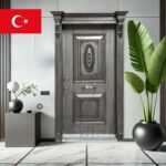 درب ضد سرقت منبت کاری شده طوسی پک ترک مدل dz-557
