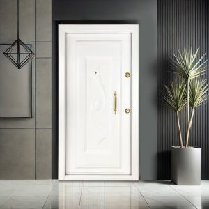 درب ضد سرقت سفید رویه فلز سری درجه یک مدل DZ-117
