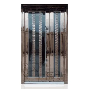 درب تمام استیل سری لوکس یک و نیم لنگه مدل DS-122