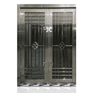 درب تمام استیل سری لوکس دو لنگه مدل DS-123