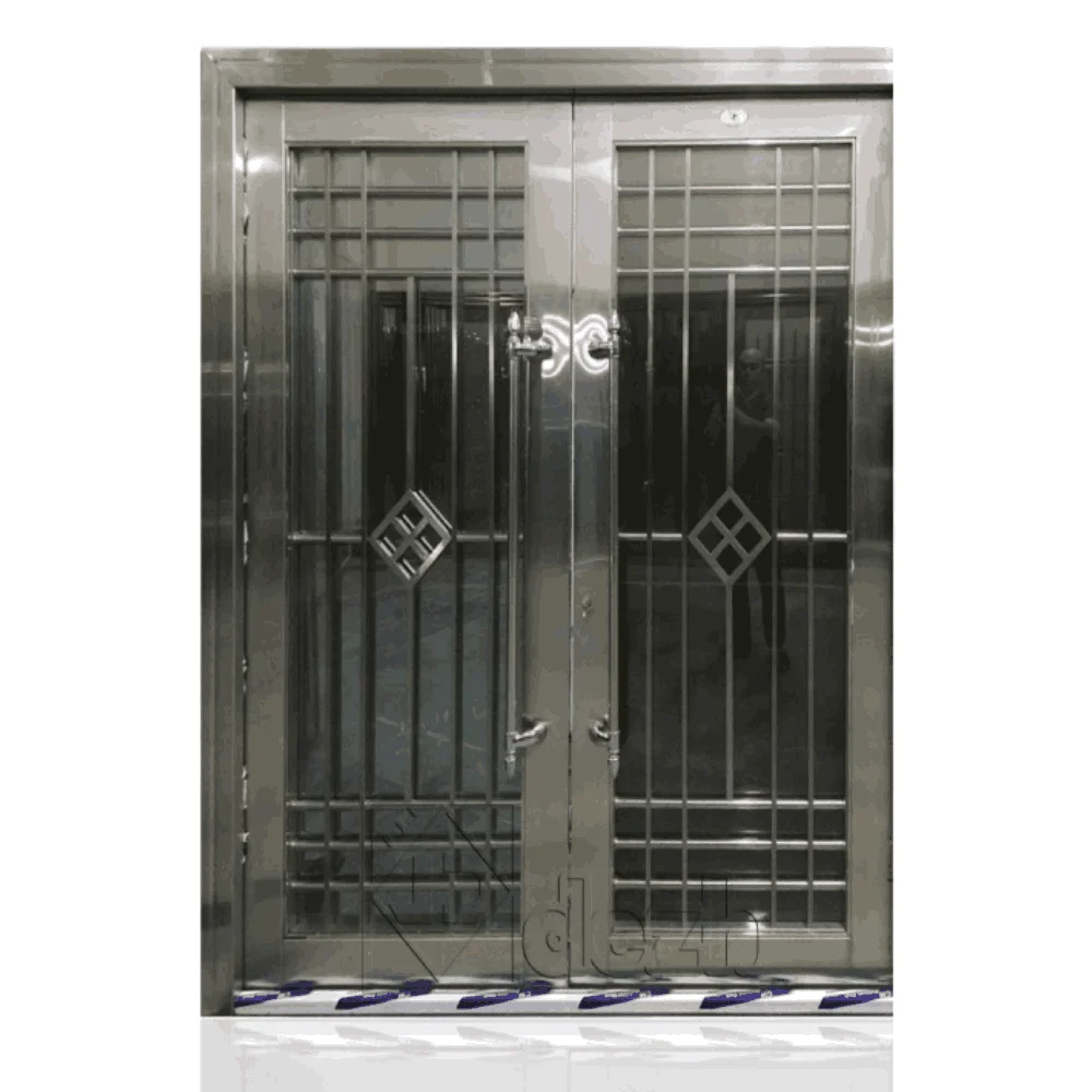 درب تمام استیل سری لوکس دو لنگه مدل DS-123