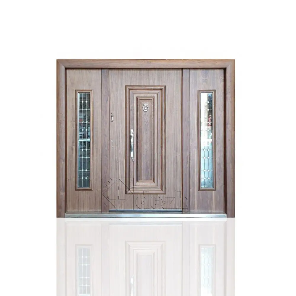 درب ضد سرقت لابی با شیشه تزیینی مدل dz-1025