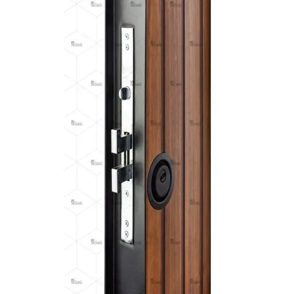 درب ضد سرقت تک لنگه با روکش گردو آمریکایی سری لوکس dz-197