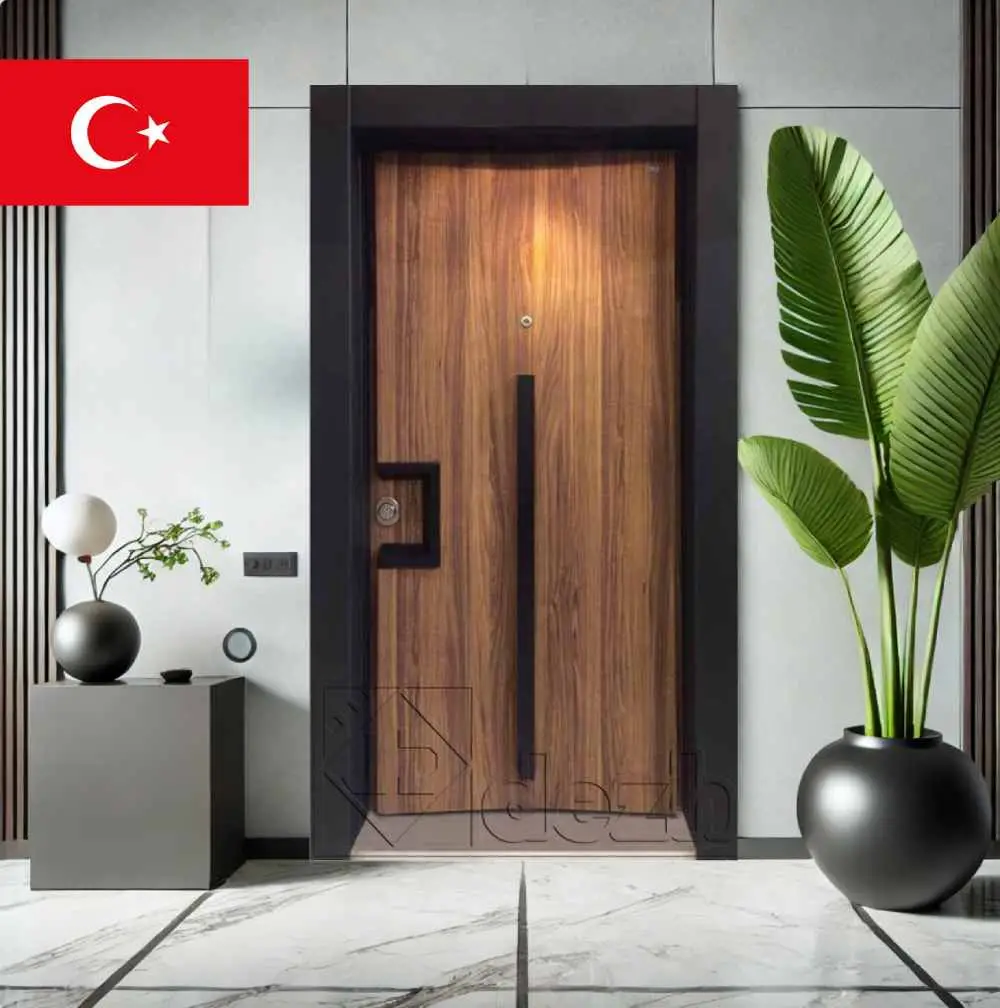 درب ضد سرقت پک ترک روکش طبیعی چوب مدل DZ-603