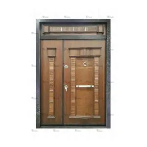 درب ضد سرقت یک و نیم لنگه با کتیبه سفارشی مدل DZ-160