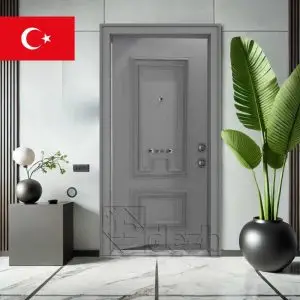 درب ضد سرقت دو قاب برجسته طوسی واردات از ترکیه مدل dz-550