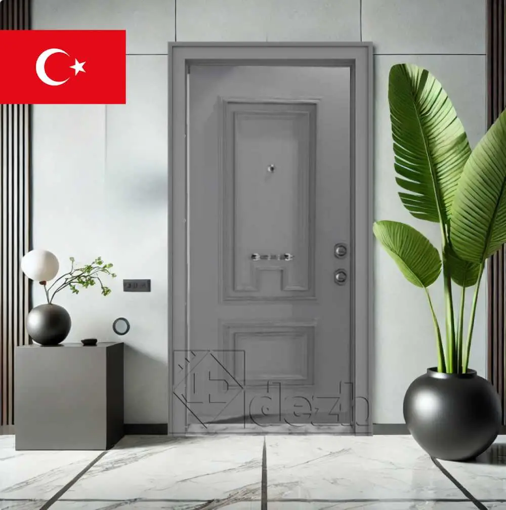 درب ضد سرقت دو قاب برجسته طوسی واردات از ترکیه مدل dz-550