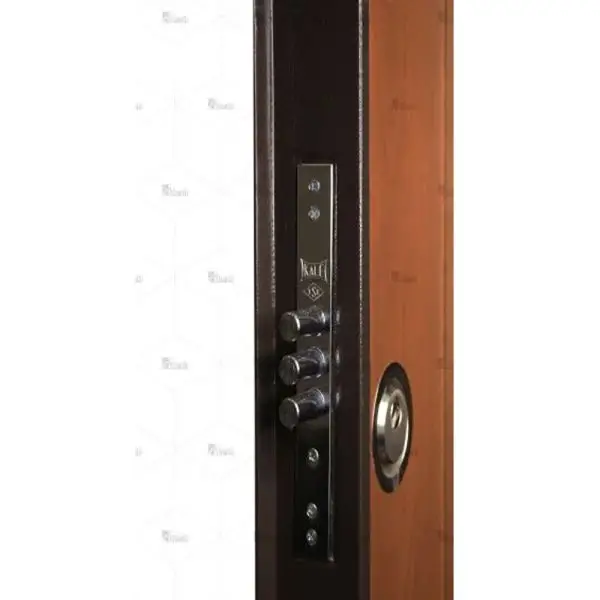 درب ضد سرقت تک لنگه سری لوکس با روکش گردو مدل DZ-88 - Image 3