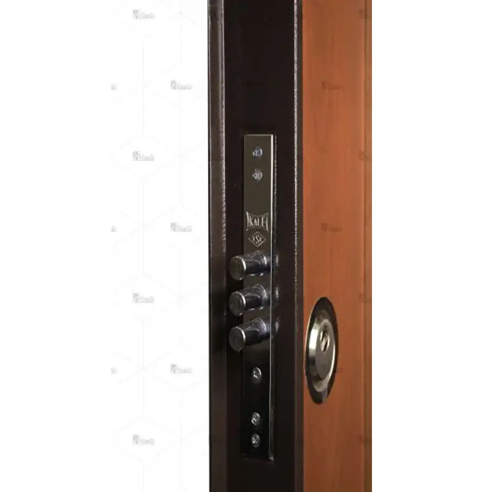 درب ضد سرقت تک لنگه سری لوکس با روکش گردو مدل DZ-88 - Image 3