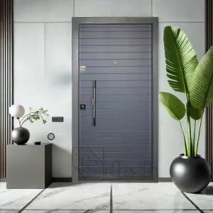 درب ضد سرقت طوسی مدرن سری لوکس تک لنگه مدل DZ-93