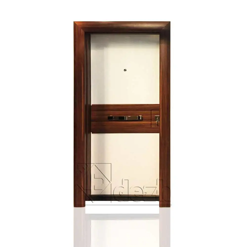 درب ضد سرقت تک لنگه سفید قهوه ای لوکس مدل DZ-140