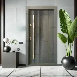 درب ضد سرقت طوسی لوکس دستگیره بلند مدل DZ-191