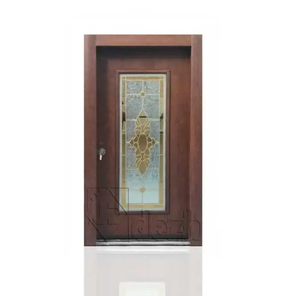 درب ضد سرقت با شیشه دکوراتیو لوکس مدل DZ-205