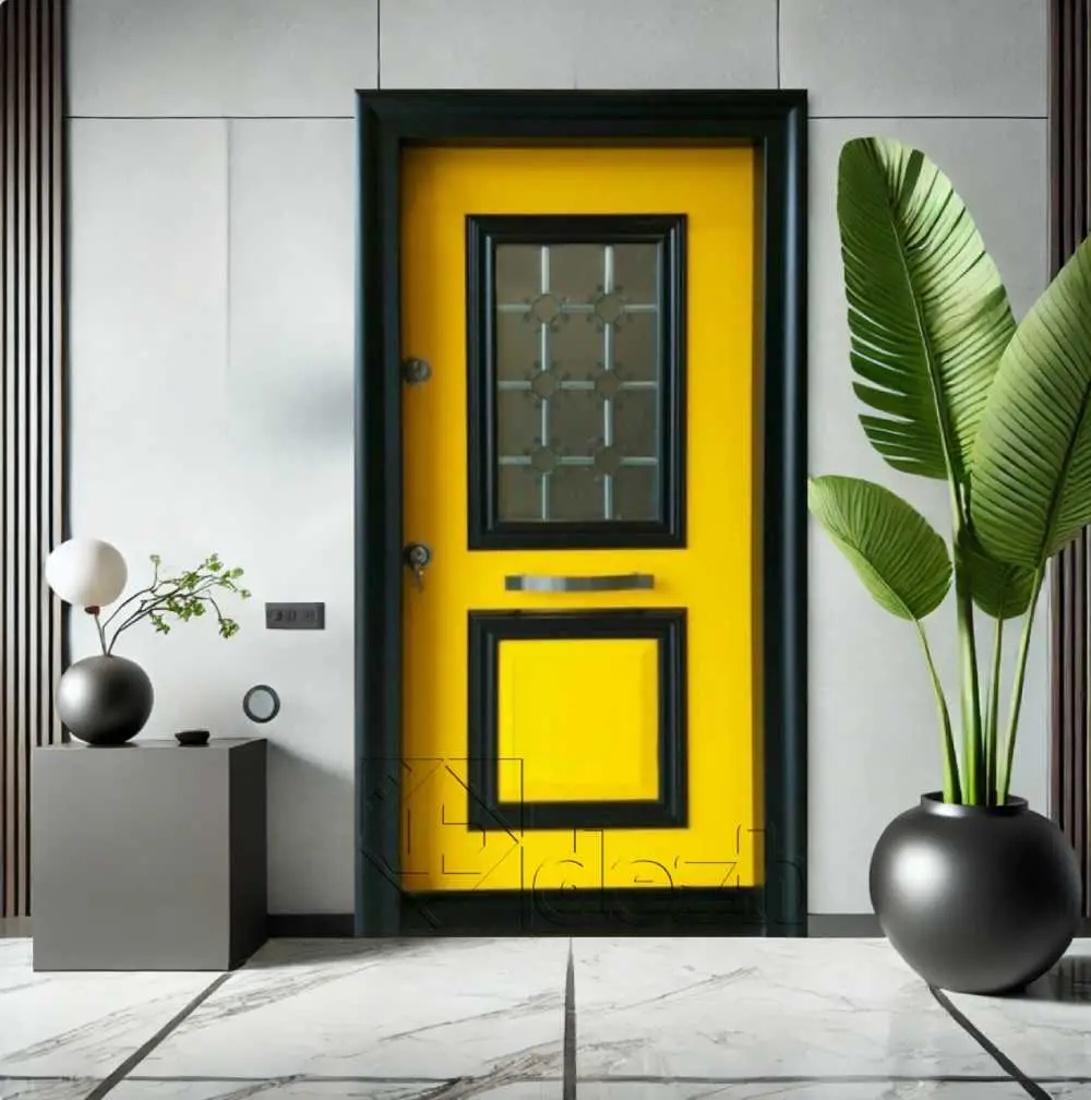 درب ضد سرقت تک لنگه سری لوکس با شیشه تزئینی مدل DZ-250