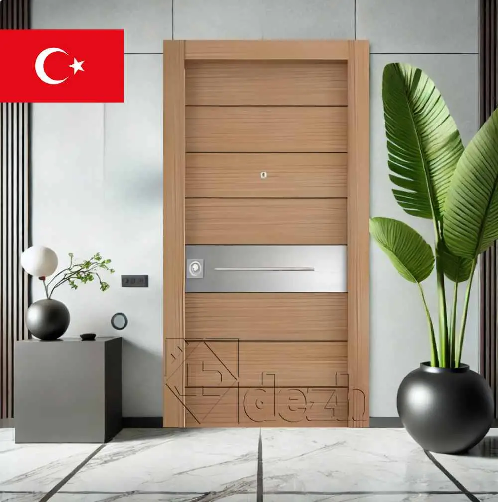 درب ضد سرقت ترک قهوه ای مشکی مدرن مدل DZ-602