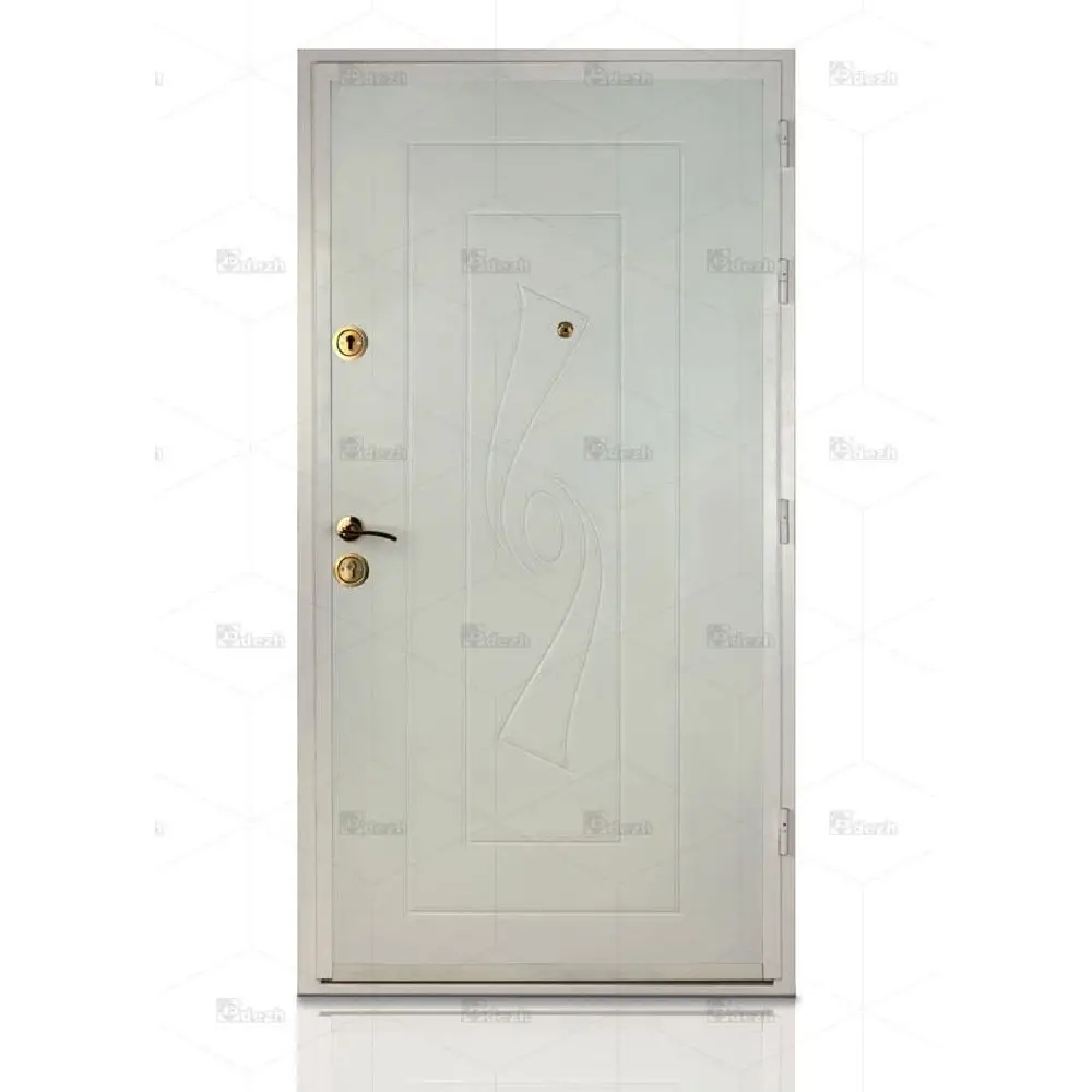 طرح درب ضد سرقت سفید رویه فلز سری درجه یک مدل DZ-117