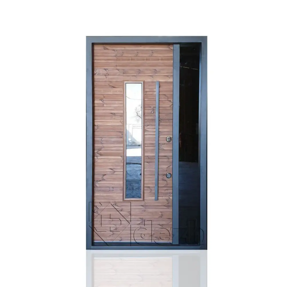 درب ضد سرقت سری لوکس لابی با شیشه تزیینی مدل DZ-1304