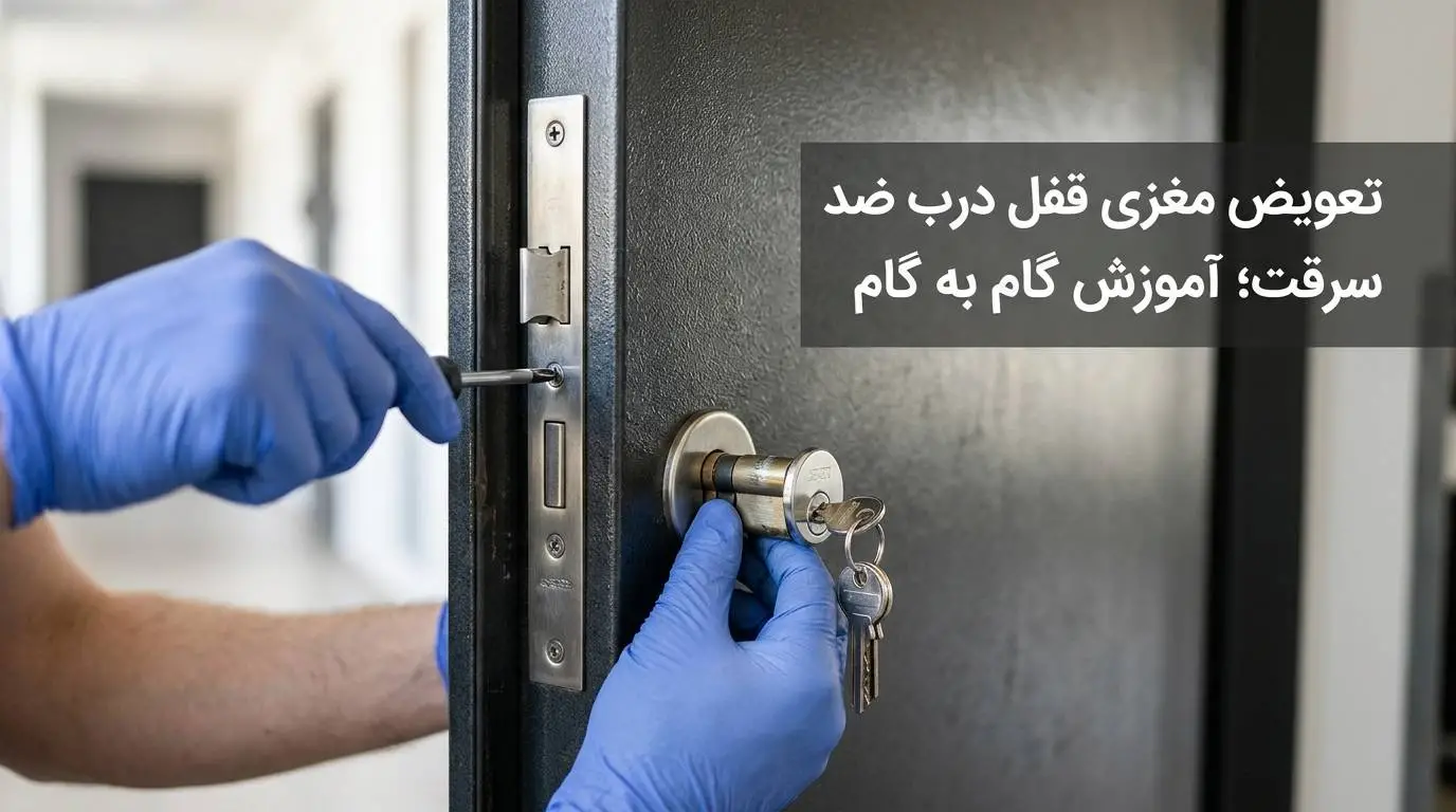 تعویض مغزی قفل درب ضد سرقت؛ آموزش گام به گام + تصویر